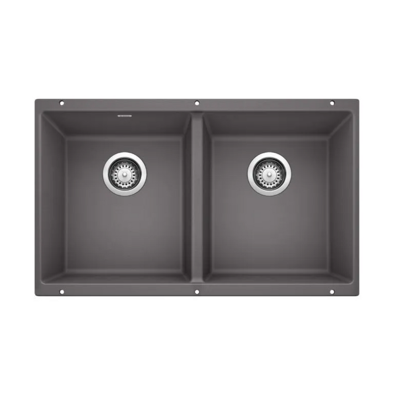 BLANCO Precis U² Undermount Silgranit Sink, 30x18-Inch, Double Bowl – BLA 401415