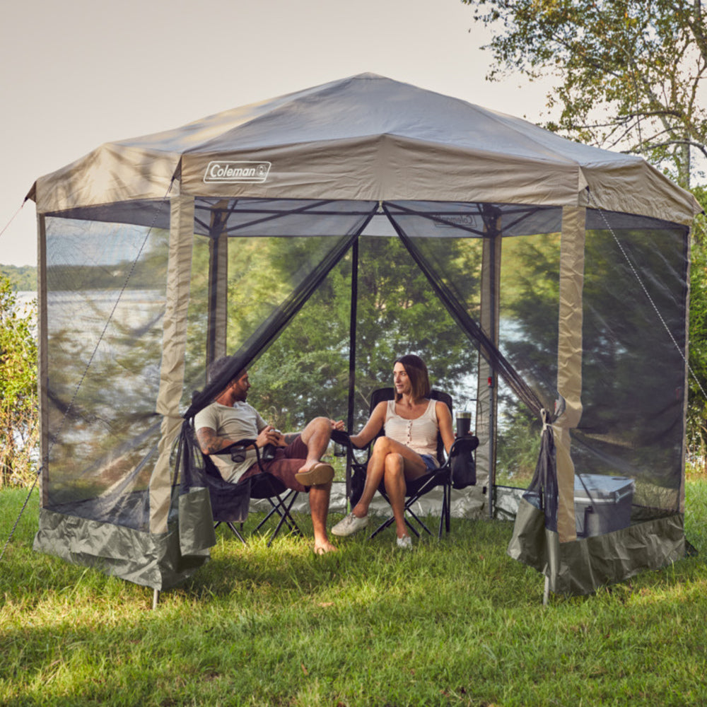 Back Home 15-ft x 13-ft Screen Canopy Tent w/ Light Brown Shade