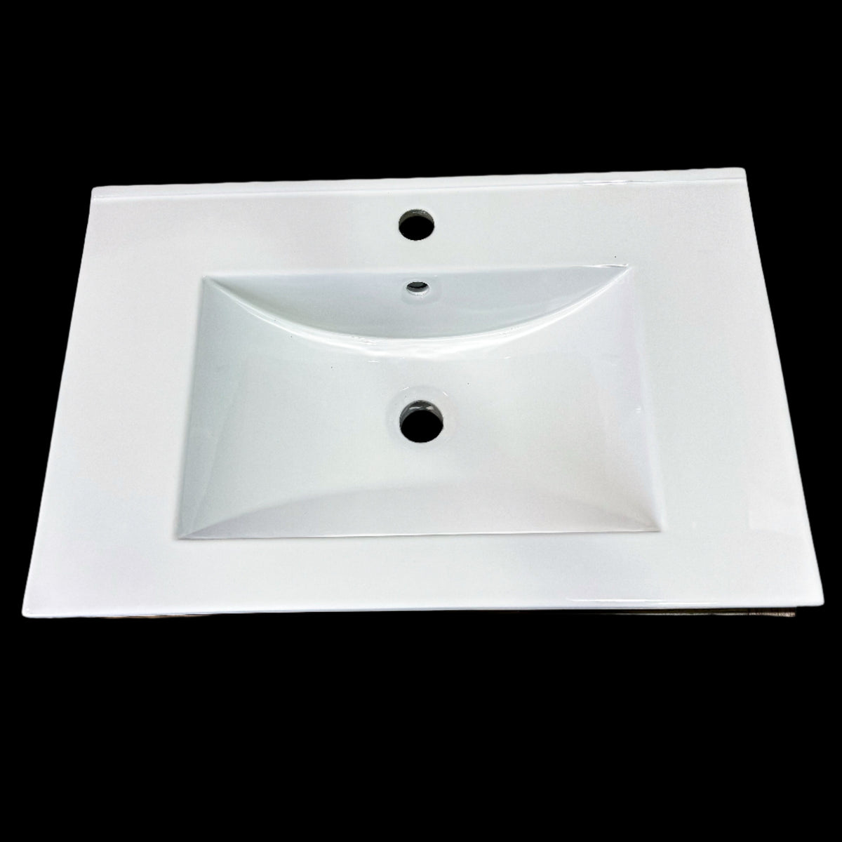 Single Wooden Vanity – 28-Inch W, 1H Pre-Drilled Countertop