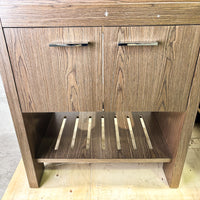 Single Wooden Vanity – 28-Inch Wide, Open Shelf, No Countertop
