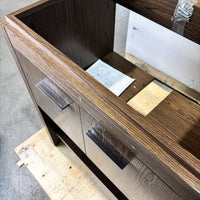 Single Wooden Vanity – 28-Inch Wide, Open Shelf, No Countertop