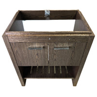 Single Wooden Vanity – 28-Inch Wide, Open Shelf, No Countertop