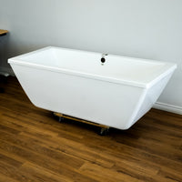 Caml-Tomlin 71x31x24-In White Freestanding Bathtub w/ Air Pump & Remote