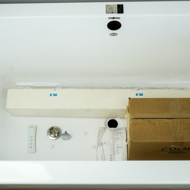 Caml-Tomlin 71x31x24-In White Freestanding Bathtub w/ Air Pump & Remote