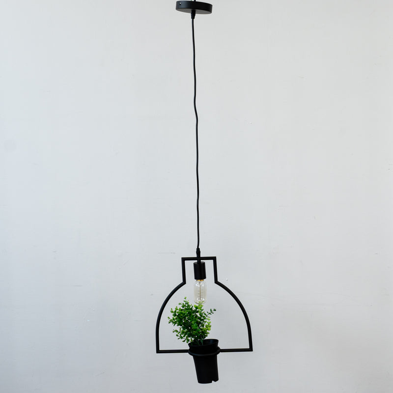 Bell Shaped Black Metal Pendant Light - 13.78” D x 9.8” W x 14.9” H