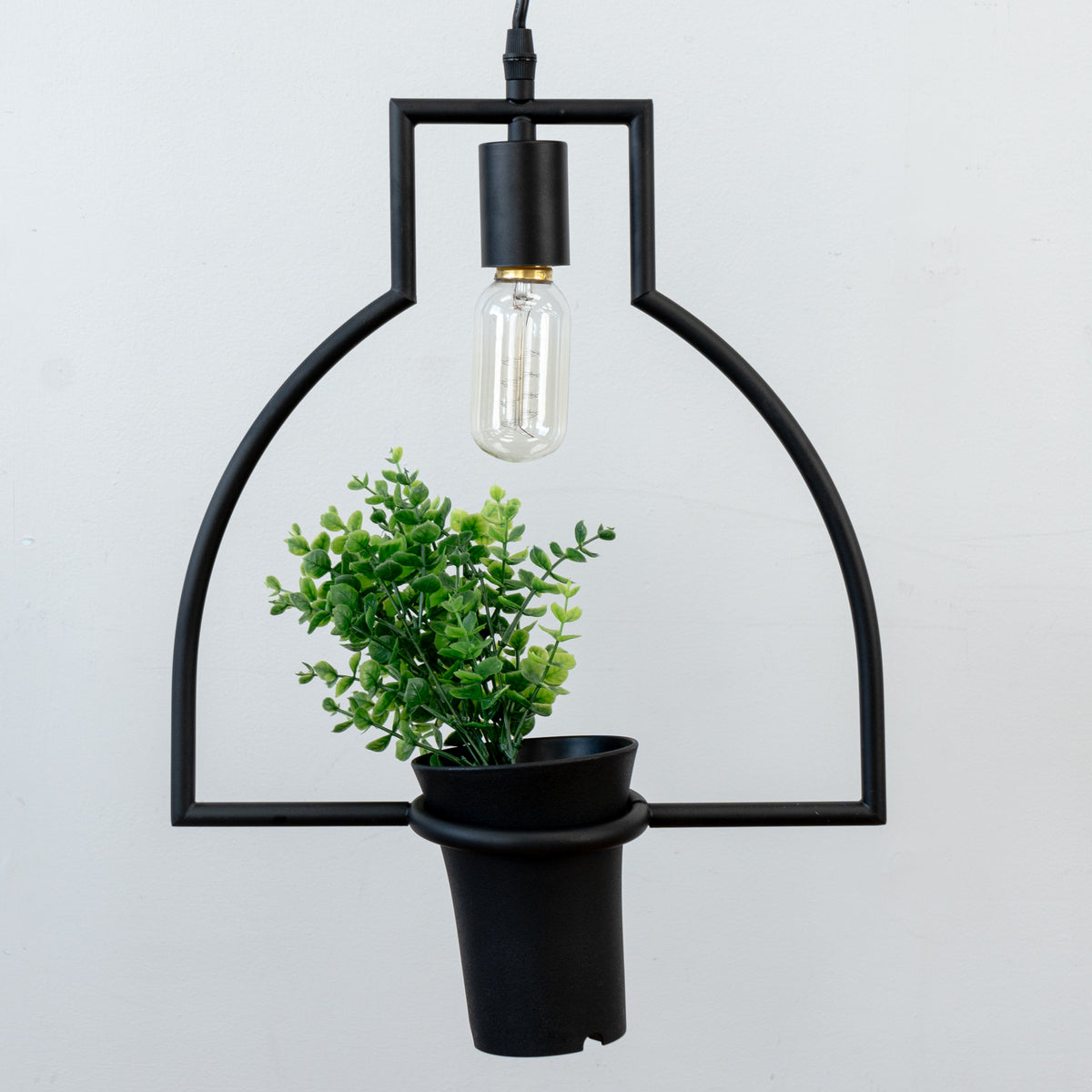 Bell Shaped Black Metal Pendant Light - 13.78” D x 9.8” W x 14.9” H