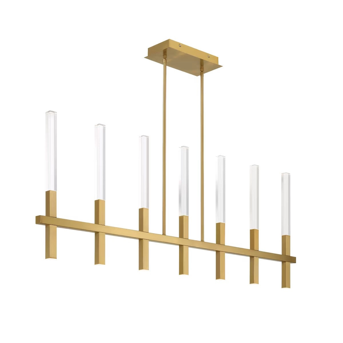 Benicio 7-Light LED Chrome Linear Chandelier in Gold