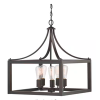 Boswell Quarter 20-in. 5-Light Distressed Black Farmhouse Pendant