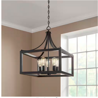 Boswell Quarter 20-in. 5-Light Distressed Black Farmhouse Pendant