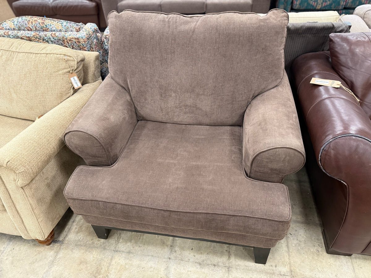 Dark Brown Fabric Armchair