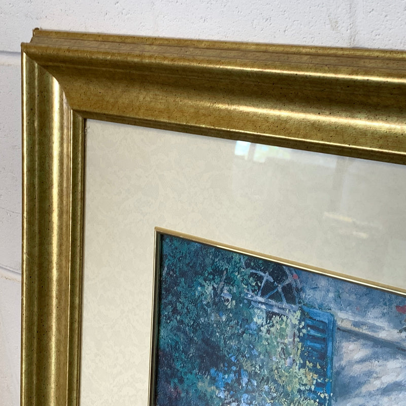 32×26-Inch Artwork Garden Scene Gold Frame