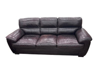 Dark Brown Leather 3-Seater Sofa