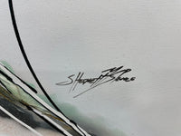 Artwork - Abstract Painting in Black, Green and Coral