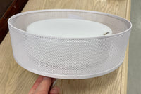 White Metal Mesh Semiflush Ceiling Lamp 11.5-in