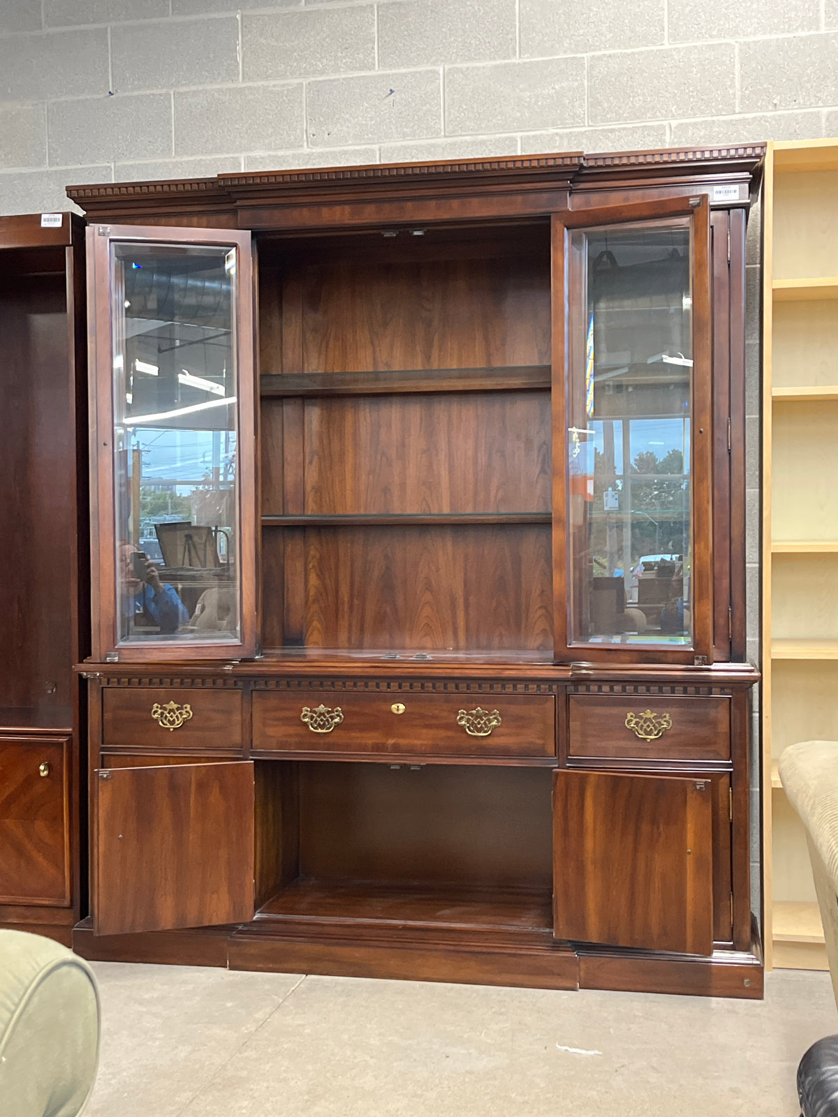 70"W Traditional Wooden China Cabinet