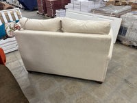 Cream Plush Loveseat with Throw Pillows