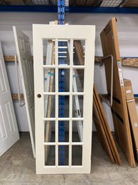 30"x 77.5" White 15 Glass Panelled Door