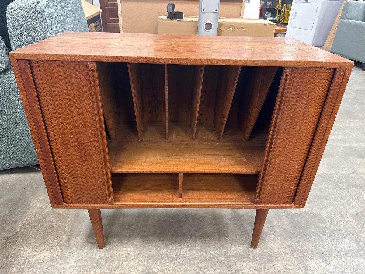 Teak Vinyl Record Cabinet