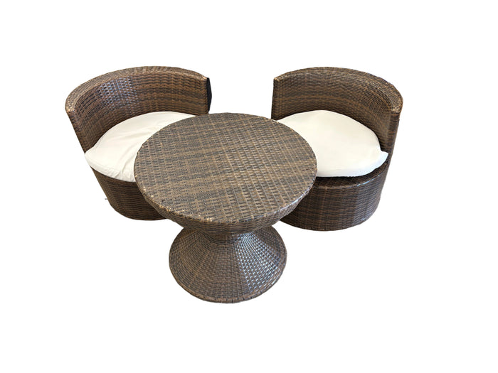 3 Piece Rattan Patio Bistro Set