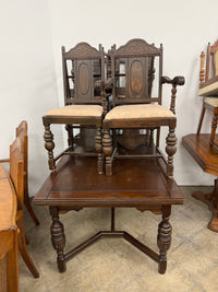 Vintage Jacobean Revival Dining Set