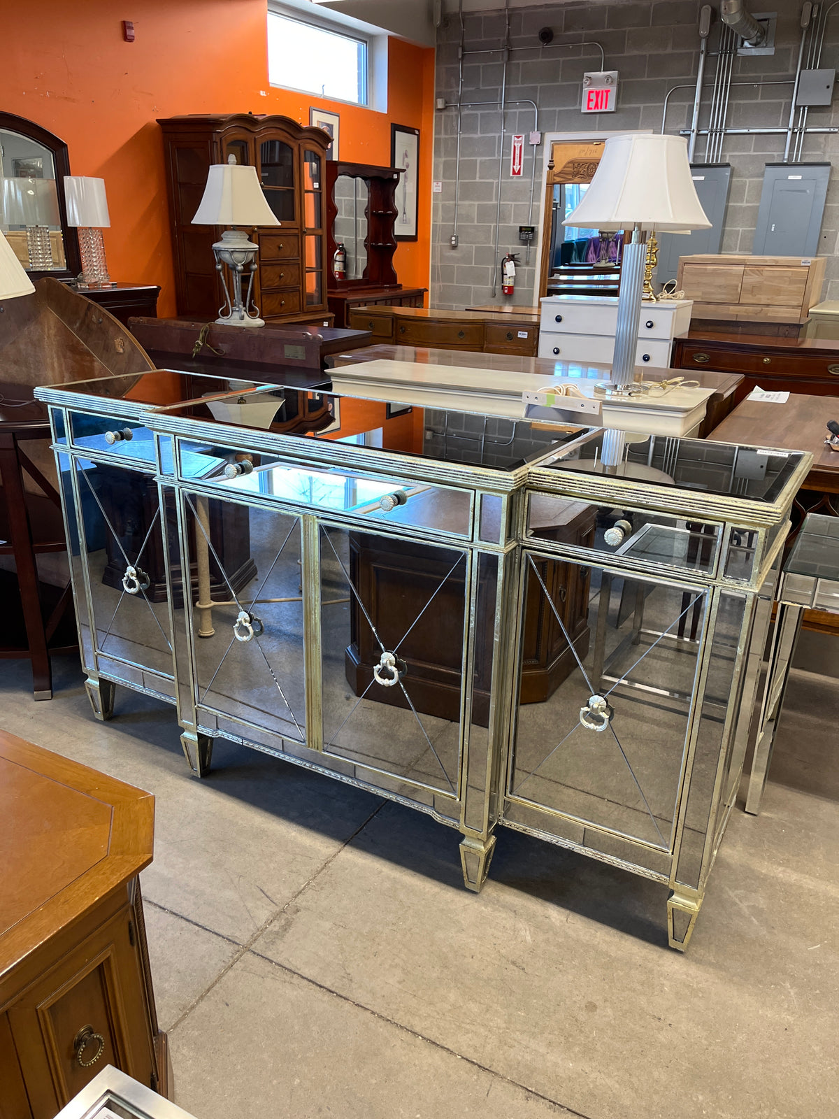 70"W Mirrored Sideboard
