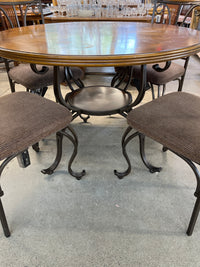 46"W Wood and Metal Dining Set