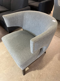 31"W Grey Armchair w/ Rivet Accent