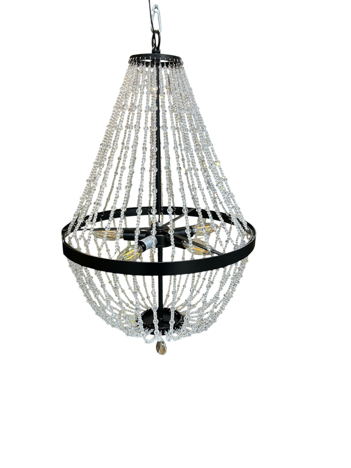 5 Light Matte Black Crystal Chandelier