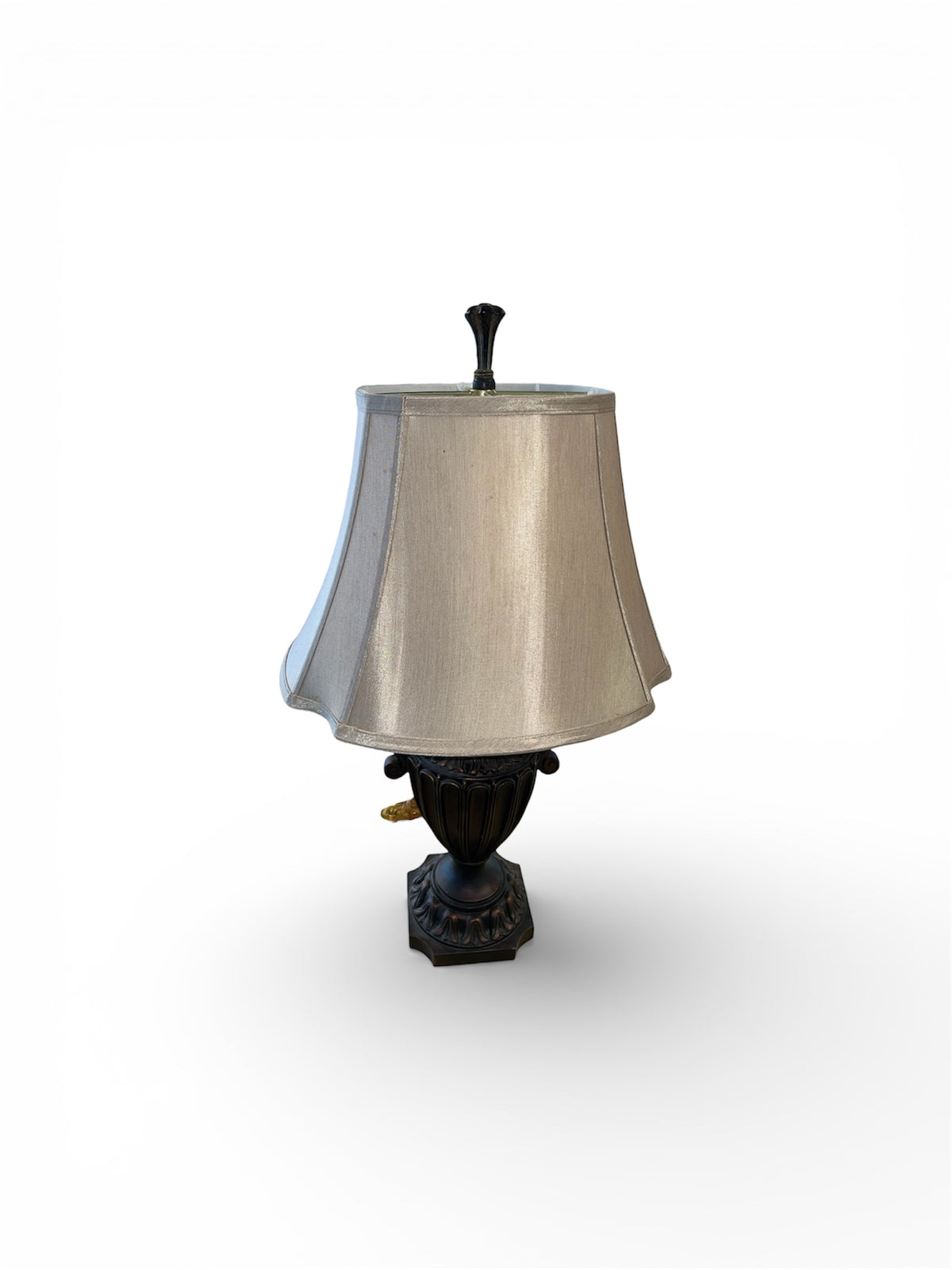 Bronze Urn Style Lamp with Fabric Shade