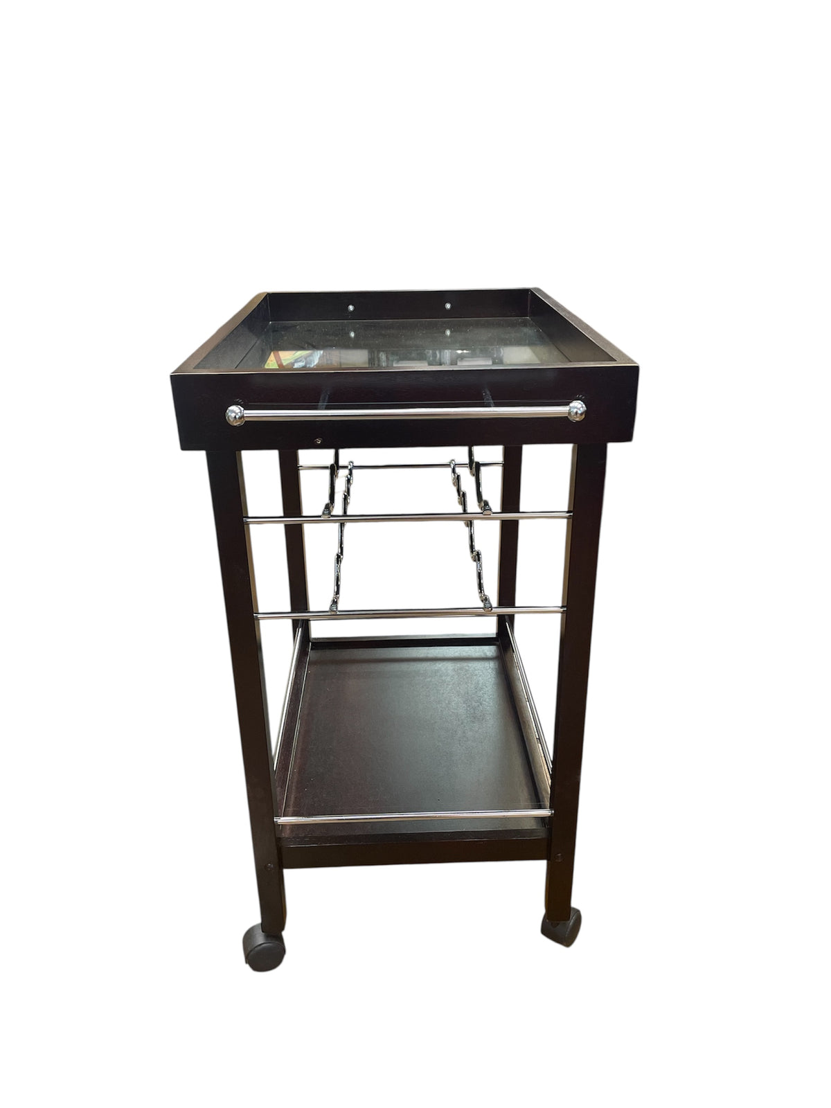 Dark Wood Wine Cart