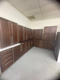 Brown Recessed Panel Kitchen Cabinet Set