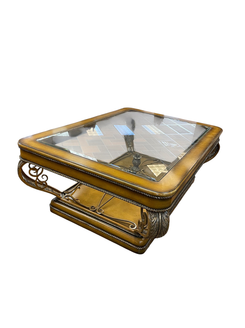 Glass Top Rectangular Coffee Table