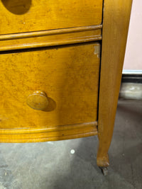 Cassandra Vintage Pine Dresser with 3-Pane Mirror and Original Casters