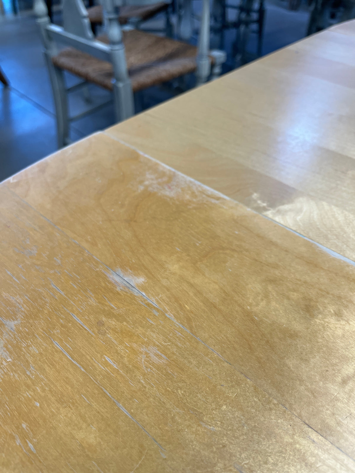 46"W Blonde Round Dining Table