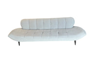 Brown-Saltman Modern Curved Tufted Sofa in Light Grey