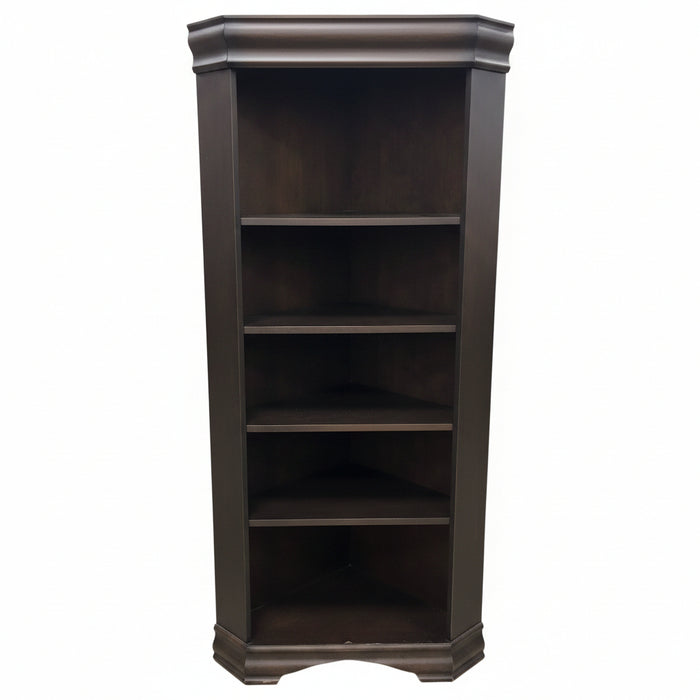 5-Tier Dark Wooden Corner Bookshelf