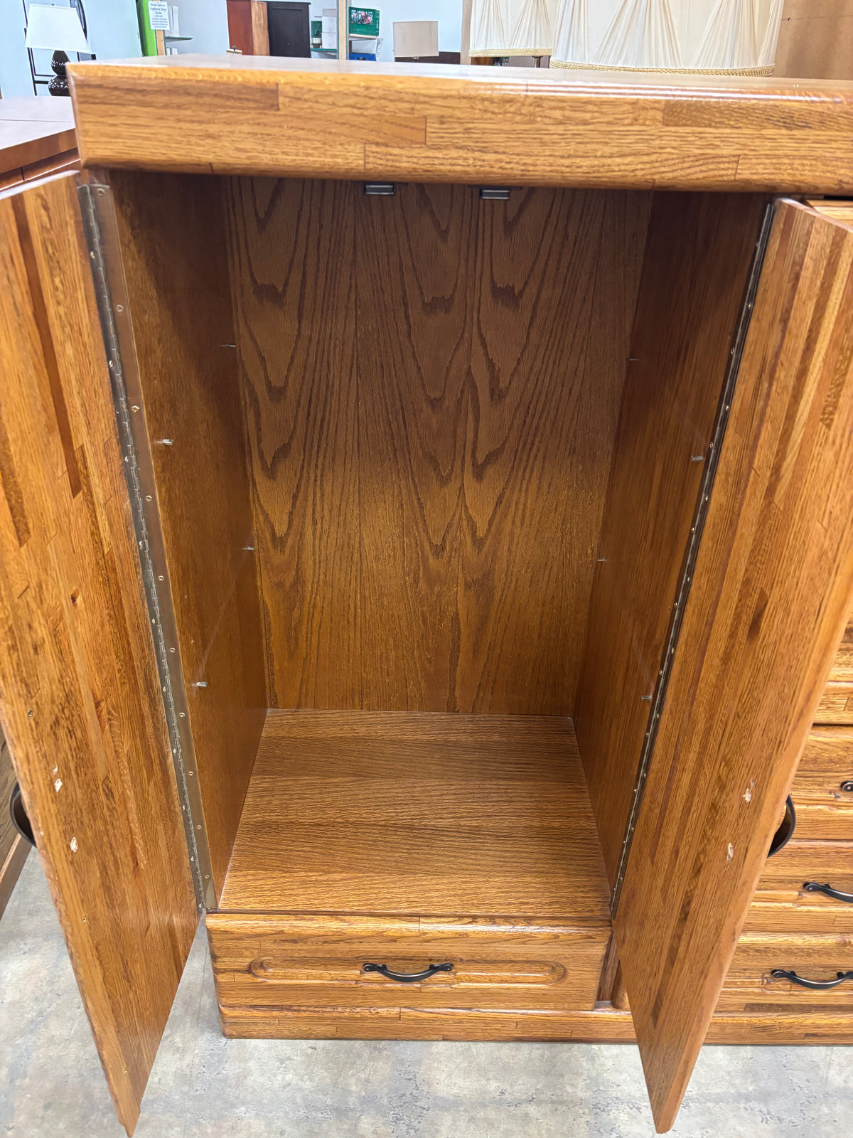 Solid Oak Bedroom Armoire Dresser