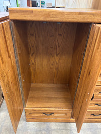 Solid Oak Bedroom Armoire Dresser
