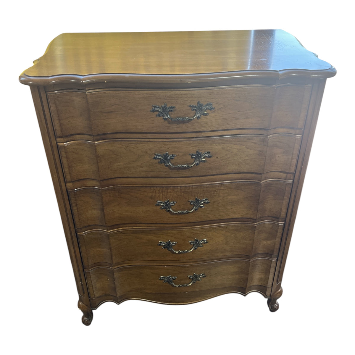 WHITE French Provincial Tall Boy Dresser