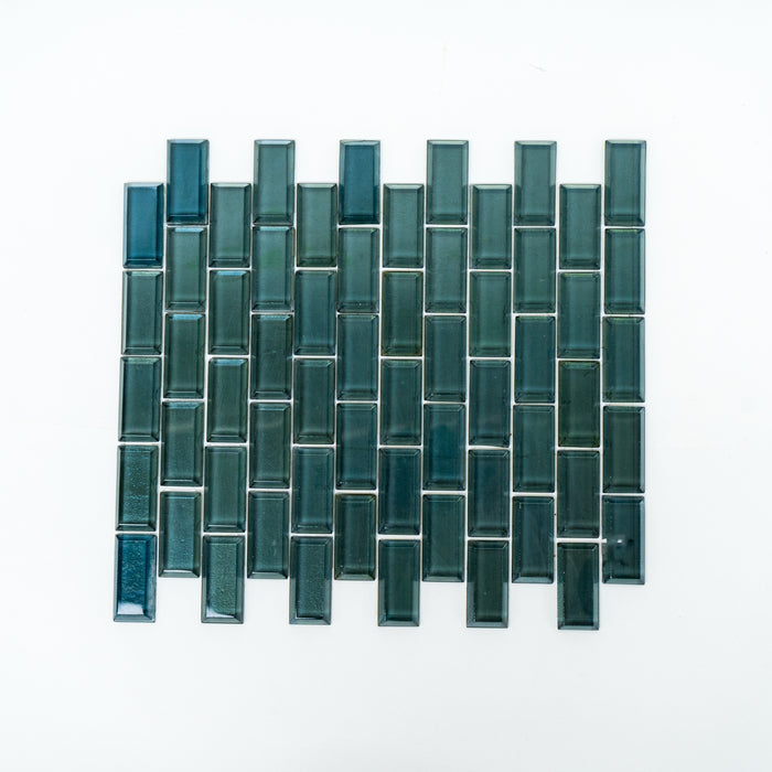 Crystal Dark Turquoise Mosaic Tiles - 10.7" x 10.7"