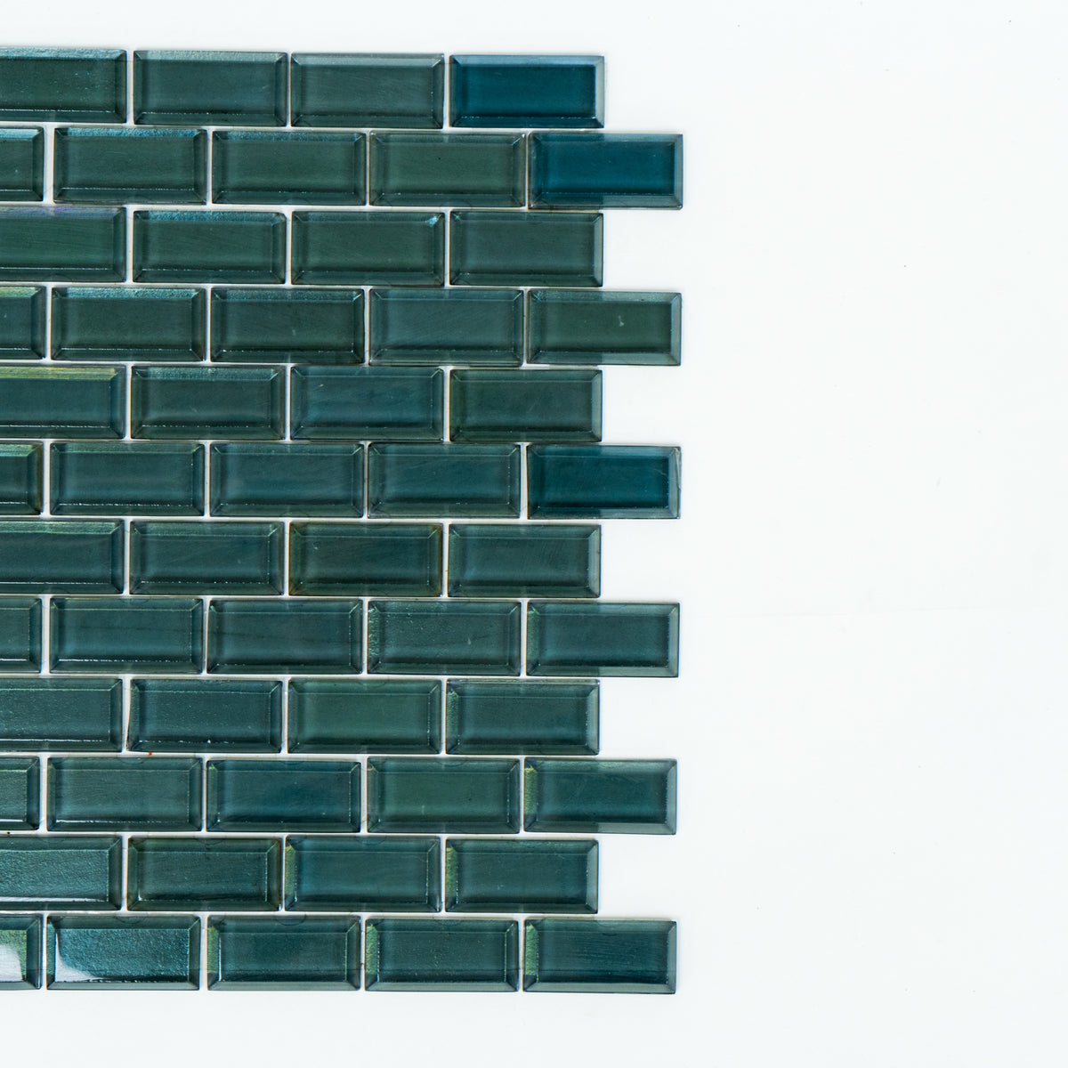 Crystal Dark Turquoise Mosaic Tiles - 10.7" x 10.7"