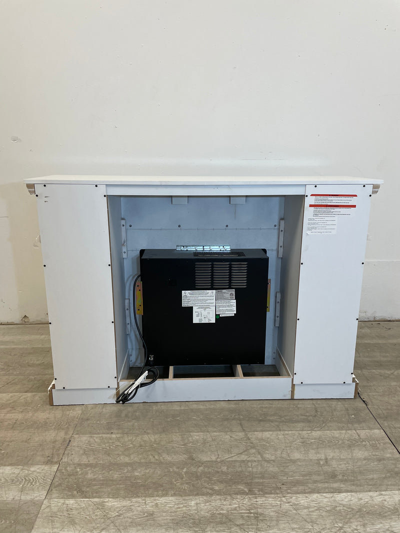 White Electric Fireplace With Mantel