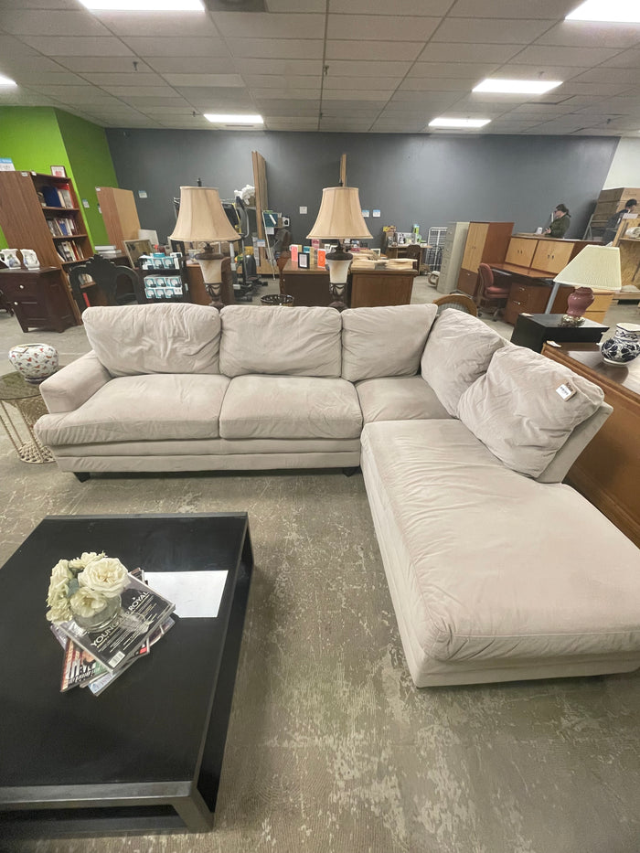 Beige Faux Suede Sectional