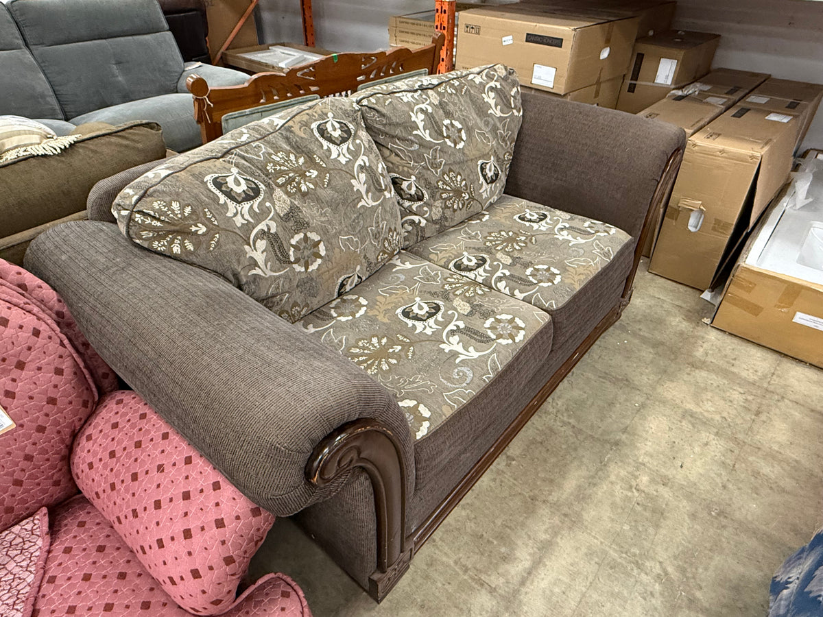 Damask Motif Traditional Styled Loveseat