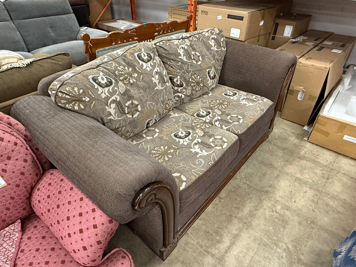 Damask Motif Traditional Styled Loveseat