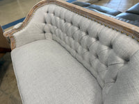 Light Grey Tufted Settee Bench