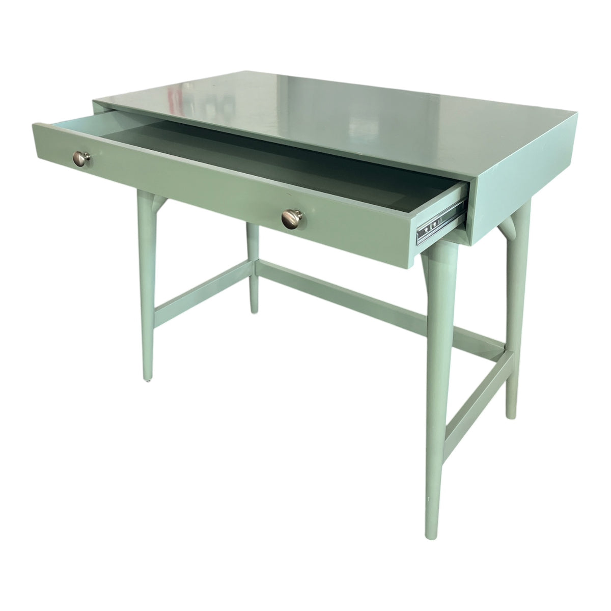 Modern Sage Green Writing Desk w/ Full-Width Drawer