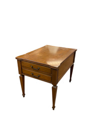 Solid Wood 2-Drawer Side Table
