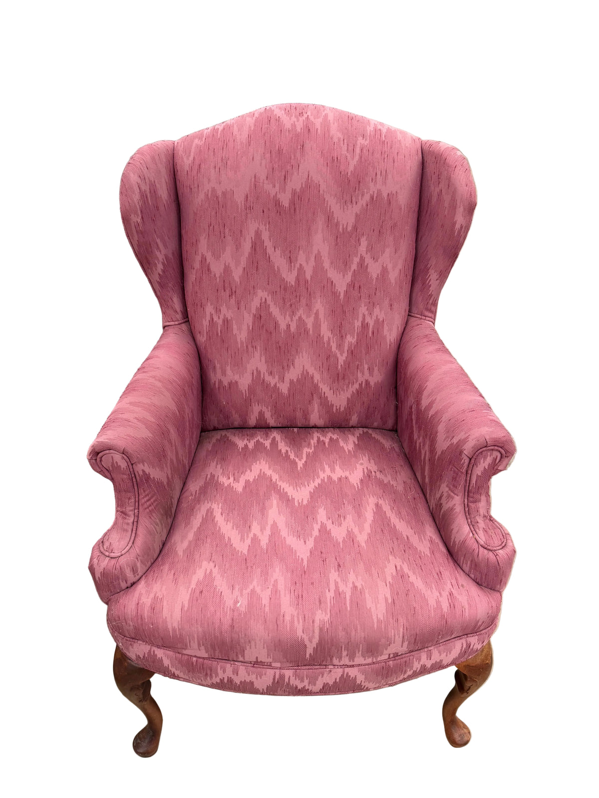 Fuchsia Patterned Wingback Chair