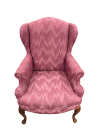 Fuchsia Patterned Wingback Chair